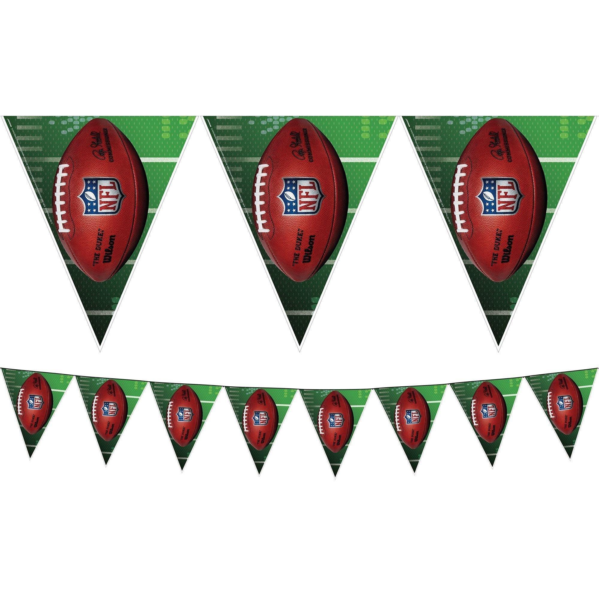 Silver Logo NFL Drive Party Supplies Pack for 18 Guests - Kit Includes Plates, Napkins, Table Cover, Cups, Cutlery, Serving Bowl, Banner Decorations & Centerpiece